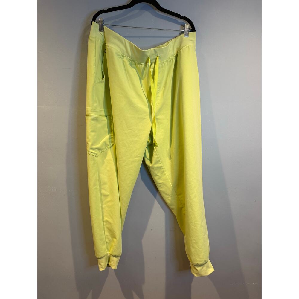 Figs Neon Yellow Drawstring Track Joggers